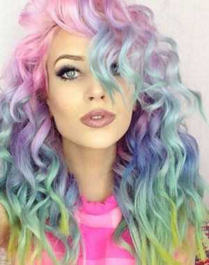 169399 Wavy Rainbow Hair